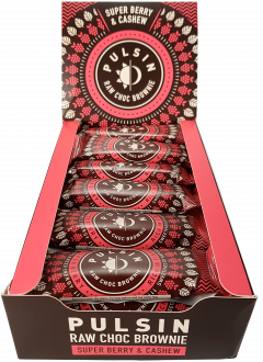 Pulsin Brownie  Super Berry & Cashew 18x35g