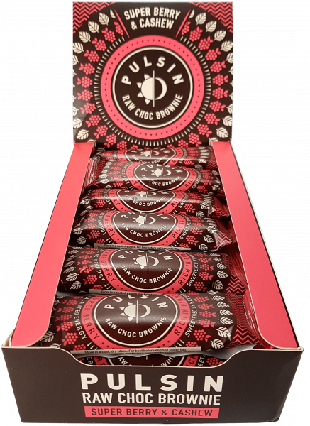 Pulsin Brownie  Super Berry & Cashew 18x35g