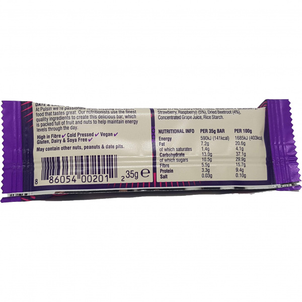 Pulsin Fruit & Nut Berry & Beetroot Riegel 35g